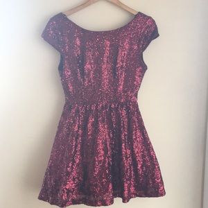 B darlin red sequin cocktail dress